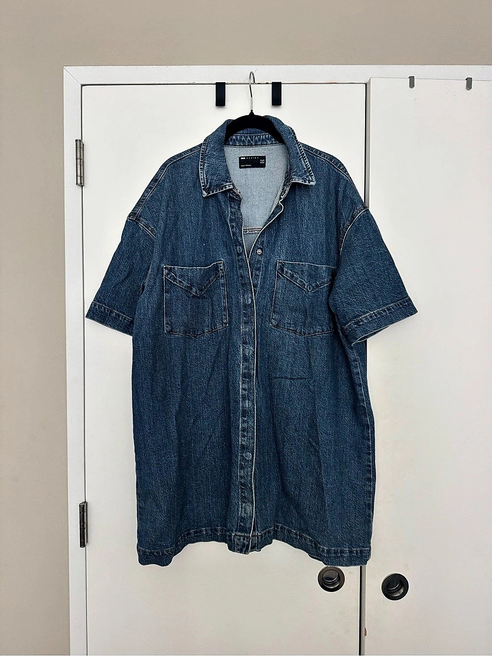 ASOS Design Denim Short Sleeve Dress Size 10 Like New